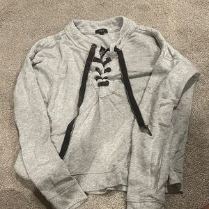 Gray Lace-Up Women’s Rails Sweater
